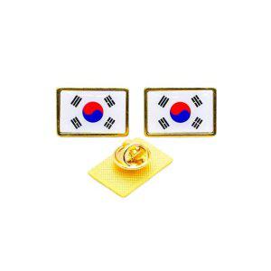태극기 디자인 뱃지 사각형 군인 표현 배지