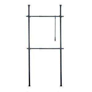 기둥식행거 천장부착 다용도 블랙기둥식행거 트니행거2단