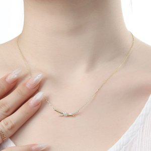 실버925 스틱 목걸이 트위스트 골드도금 남자