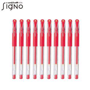 UNI 유니볼 시그노볼펜(0.38mm)UM-151 레드색상 10자루