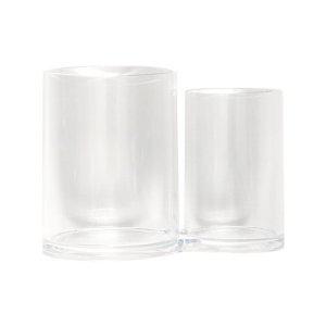 아크릴 정리함 투명 논캡 화장솜 원형2구 화장품 면봉