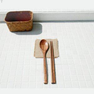 오트리 우드 수저세트 주방용 나무 수저 조리용 커트러리 주방 소품