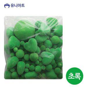 유니아트 만들기재료 스치로폼 칼라 칼라 공 하트 (혼합) (초록) 스티로폼