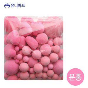 유니아트 만들기재료 스치로폼 칼라 공 하트 (혼합) (분홍) 스티로폼