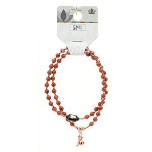 불교 기원 팔찌 사금석 목탁 부귀영화 띠 합장주 염주 (닭)