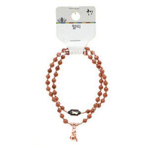 불교 기원 팔찌 사금석 목탁 부귀영화 띠 합장주 염주 (말)