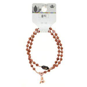 불교 기원 팔찌 사금석 목탁 부귀영화 띠 합장주 염주 (용)