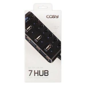 COSY 멀티허브 usb허브 절전 7포트 USB 허브 (블랙)