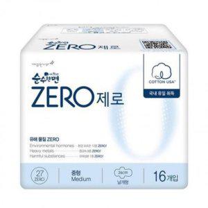 깨끗한나라 16P 중형 순수한면ZERO 순수한면생리대 생