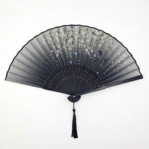 접이식 베이직 일본 수채화부채(블랙