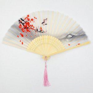 접이식 베이직 일본 수채화부채(레드