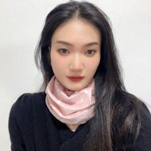 멀티스카프 벨벳 도트 겨울 방한 보온 넥워머 핑크 방