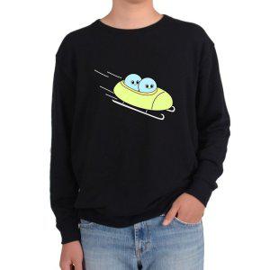 맨투맨 봅슬레이 원형캐릭터 겨울스포츠 썰매차 눈그림 다양한 사이즈