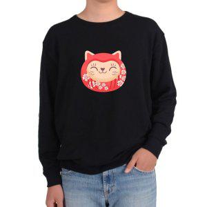 맨투맨 일본고양이 얼굴 CAT 마네키네코 가면 미소그림 모든사이즈