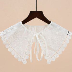 플라워 레이스 패턴 넥카라 넥케이프 페이크 카라