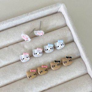 고양이 트렌드 올 귀걸이 캐릭터 귀여운 써지컬 알러