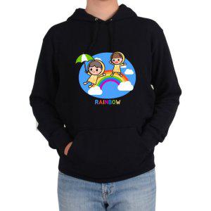 후드티 무지개 우산 RAINBOW 우비소녀 무지개다리그림 다양한 색상 사이즈