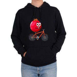 후드티 과일캐릭터 자전거타는 모습 그녀의 자전거그림 다양한 색상 사이즈