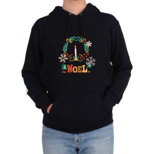 후드티 NOEL 크리스마스기념 한자루 촛불 축하해요그림 다양한 색상 사이즈