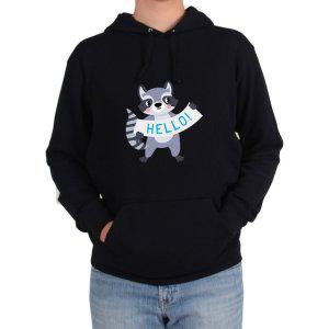 후드티 너구리 안녕 인사 동물그림 다양한 색상 사이즈