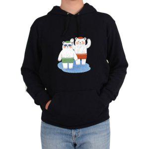 후드티 북극곰 휴가 물안경 수영장그림 다양한 색상 사이즈