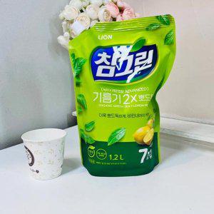 주방세제 리필 뽀드득 참그린 1.2L 녹차