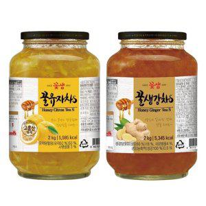 꽃샘 꿀유자차S + 꿀생강차S 2kg