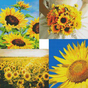 비즈공예 하모니아트 시리즈 해바라기 패브릭형 보석십자수