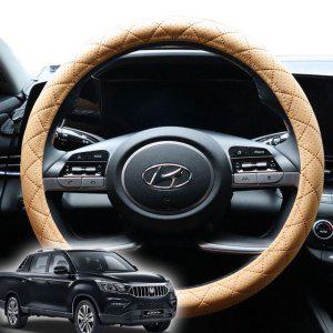 핸들커버 렉스턴스포츠칸 타공형 핸들 커버 가죽퀼팅 카바