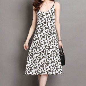 여성원피스 비치패션 나시원피스 해변 플라워 여자 잔꽃 끈원피스