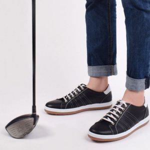 소가죽 남자 블랙 남성 스니커즈 골프화 고급골