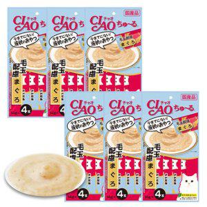 고양이 짜먹는 간식 참치 4개입 6P 헤어볼 스틱 스낵