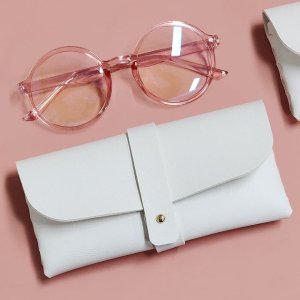 심플 화이트 안경 파우치 가죽 주머니 케이스