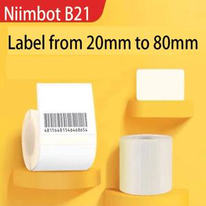 Niimbot 화이트 열 라벨 스티커, B21, B3S, B1, B203