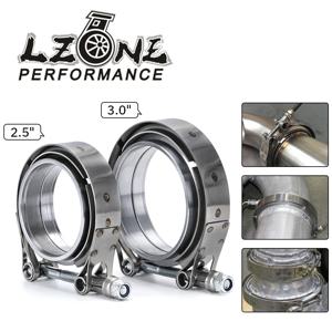 LZONE - V 밴드 배기 클램프 2.5 인치 3 인치 63mm 76mm 배기 암수 플랜지 Vband 클램프 V-밴드 머플러 클램프