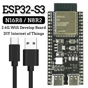 확장 어댑터 키트가 포함된 ESP32 S3 개발 보드 2.4G Wifi BT 모듈 ESP32-S3WROOM1 N8R2 N16R8 44Pin Type-C ESP32-S3