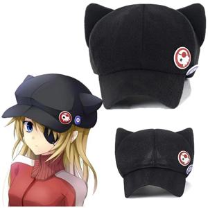 EVA Shikinami Asuka Rangure 고양이 귀 폴라 플리스 모자 피크 야구 모자 애니메이션 코스프레 액세서리