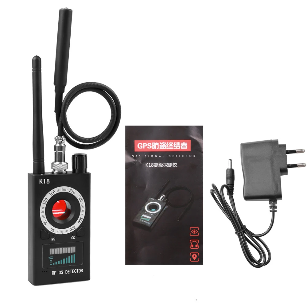 K18 무선 탐지기 카메라 1MHz-6.5GHz GSM 오디오 버그 파인더 GPS 신호 렌즈 RF 추적기 다기능 안티 카메라 감지