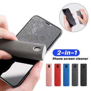 2 In 1 스크린 클리너 스프레이 컴퓨터 휴대 전화 스크린 먼지 제거 도구 iPhone iPad 청소 물티슈 용 마이크로 화이버 천