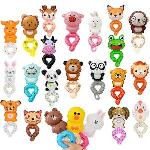20Pcs 생일 파티 장식에 대 한 귀여운 손목 풍선 토끼 곰 만화 동물 풍선 핑크 어린이 장난감 베이비 샤워