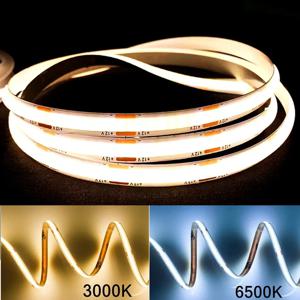 COB LED 스트립 조명 12V 24V 5M 4M 3M 2M 1M 320LED/M 고밀도 유연한 LED 테이프 3000K 4000K 6000K 주방 장식 8mm