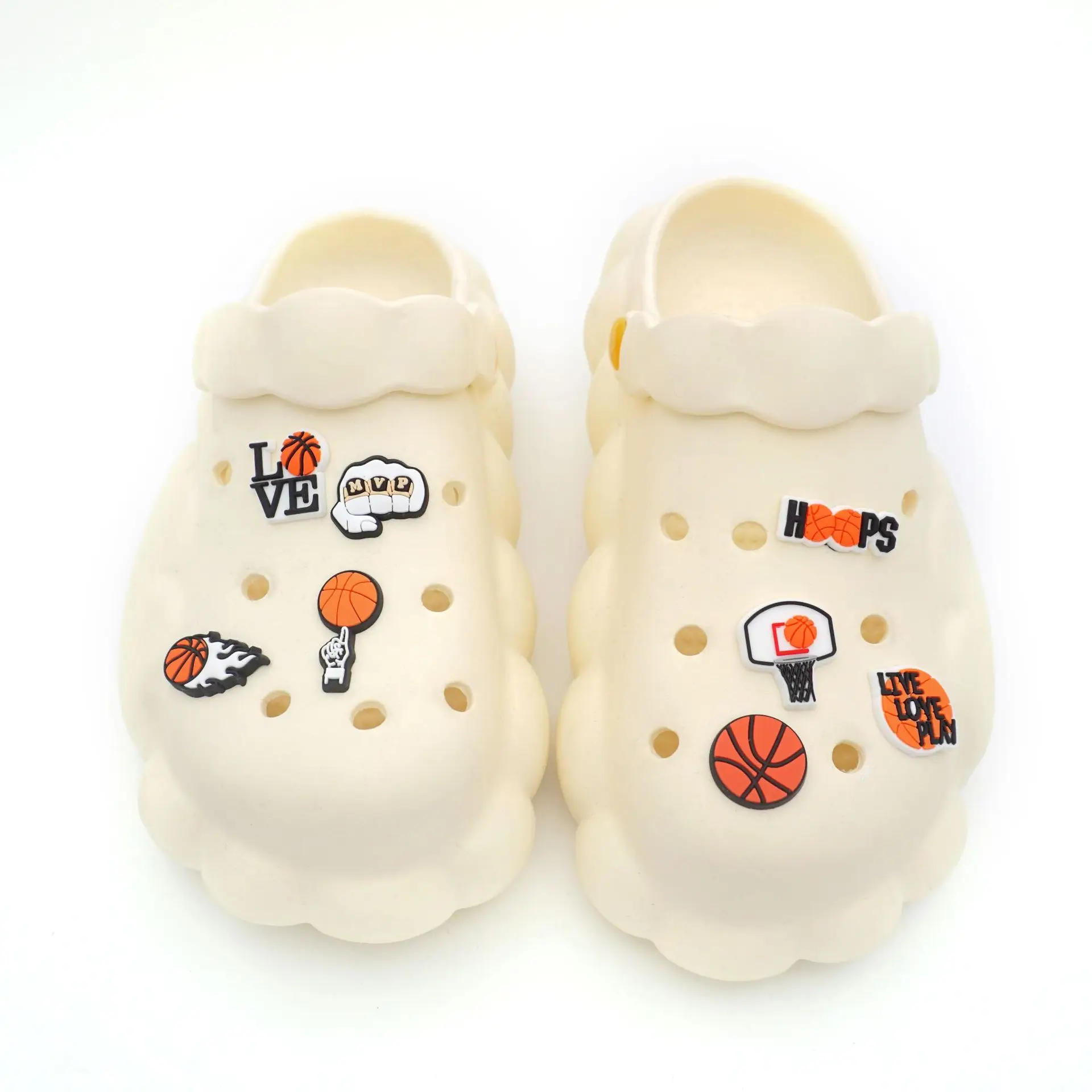 24Pcs 농구 테마 장식 버블 슬라이드 샌들에 대 한 구두 매력, 생일 선물에 대 한 PVC 신발 액세서리