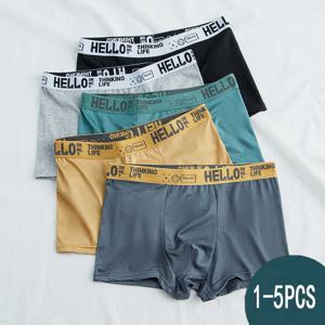 1-5PCS 남성 속옷 통기성과 편안한 빠른 건조 탄성 복싱 반바지 남성 속옷 복서
