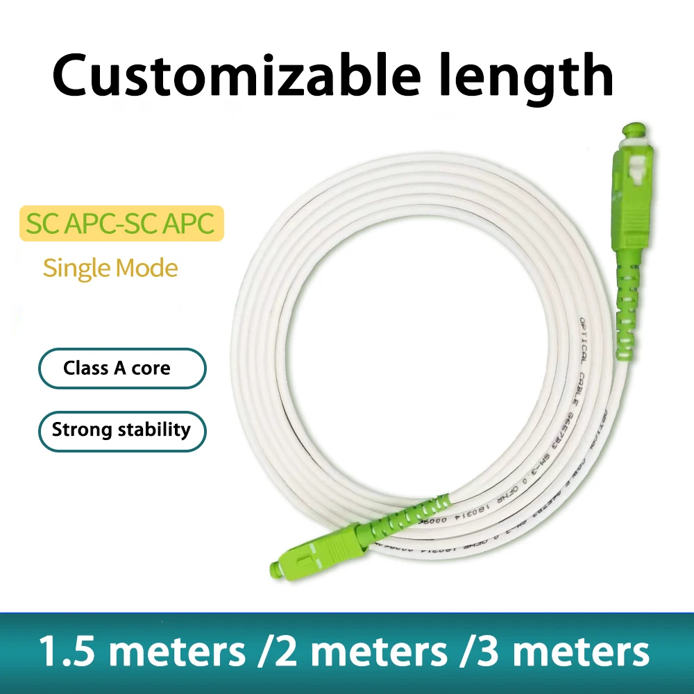 1.5m 2m 3m 광섬유 패치 코드 SC/APC-SC/APC 단일 모드 광섬유 케이블 fibra optica FTTH