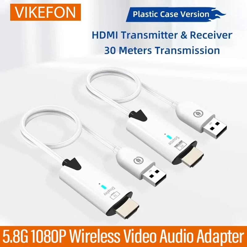 30m 무선 비디오 송신기 및 수신기 HDMI 호환 확장기 디스플레이 어댑터 카메라 PC-TV 용 케이블 스크린 미러