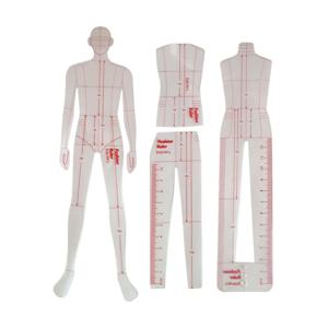 패션 드로잉 템플릿 눈금자 명확한 패션 일러스트레이션 의류 디자이너 제도를 위한 DIY 퀼팅 의류 디자인 눈금자