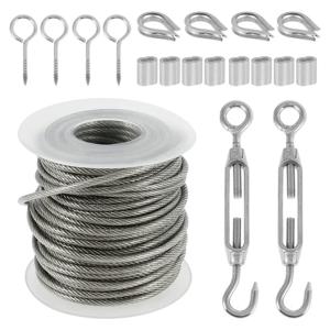 15mm 스테인레스 스틸 케이블 난간 키트 야외 텐트 정원 울타리에 대 한 헤비 듀티 코팅 와이어 로프 와이어 롤러 셔터 키트