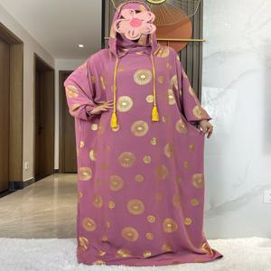 새로운 코튼 라마단 이슬람 두 모자 abaya 두바이 터키 이슬람기도 옷 골드 먼지 빛나는 자수 이슬람 여성 드레스 kaftan