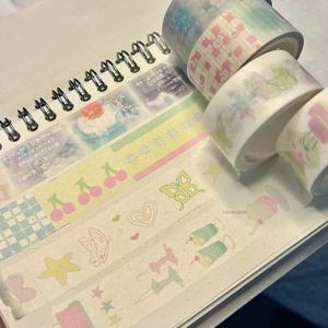 스크랩북 재료 Washi 테이프 디저트 음식 데코 마스킹 테이프 달력 스티커 Diy 예술 공예 앨범 저널 플래너