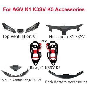 AGV K1 K3SV K5 K3 K4베이스 코 피크 K1 입 환기 상단 환기 후면 하단 액세서리 용 오토바이 헬멧 액세서리